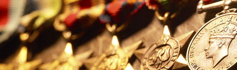 Row of veteran's medals