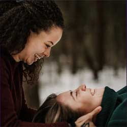 Skyler Snoeberger (Main, '21) and palpating a client's neck.