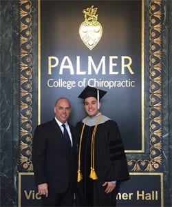 Steven Saro, D.C. with son Harrison Saro in graduation gown