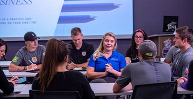 Students at Palmer Center for Business Development class.