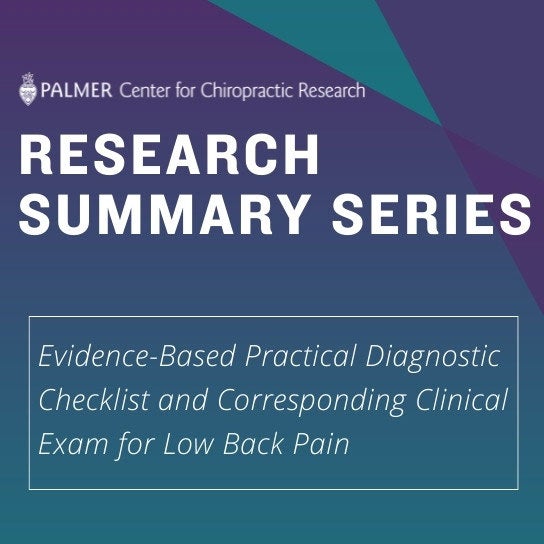 EvidenceBased Practical Diagnostic Checklist and Corresponding