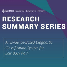 Research Summary Series: an evidence-based diagnostic classification system for low back pain