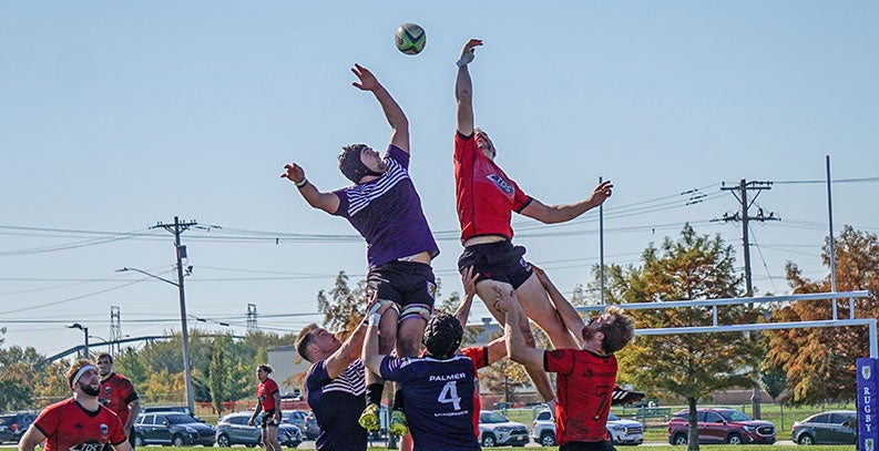 Palmer men's rugby team in holdup.