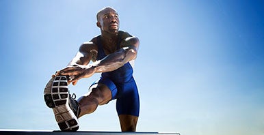 Athlete stretching