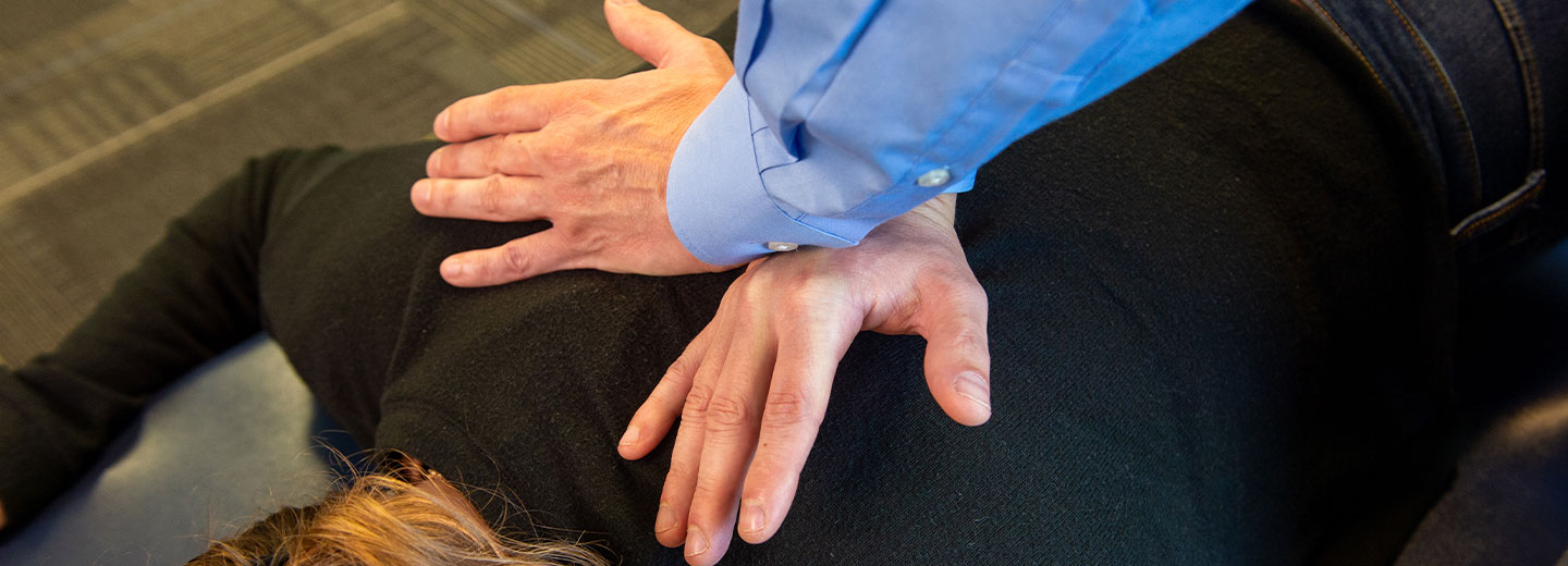 Closeup photo of a chiropractic adjustment