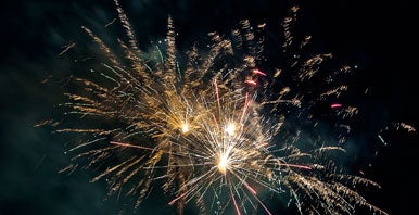 Fireworks against night sky