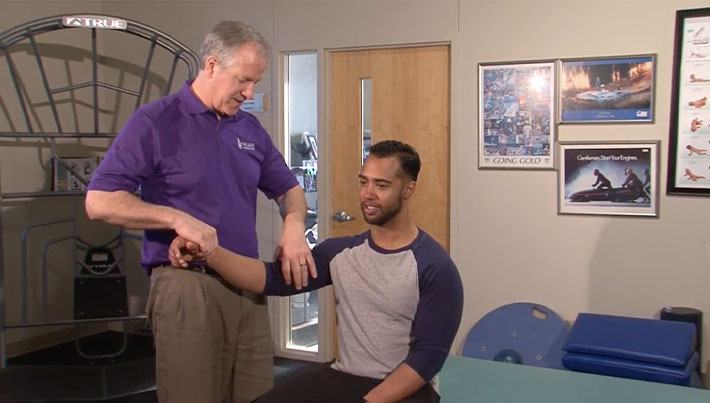 Athlete receiving rehabilitation from a chiropractor