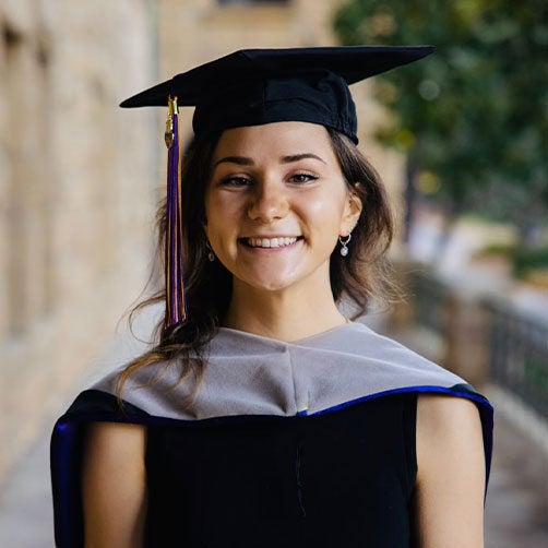 Wren Burton, D.C. in her graduation cap