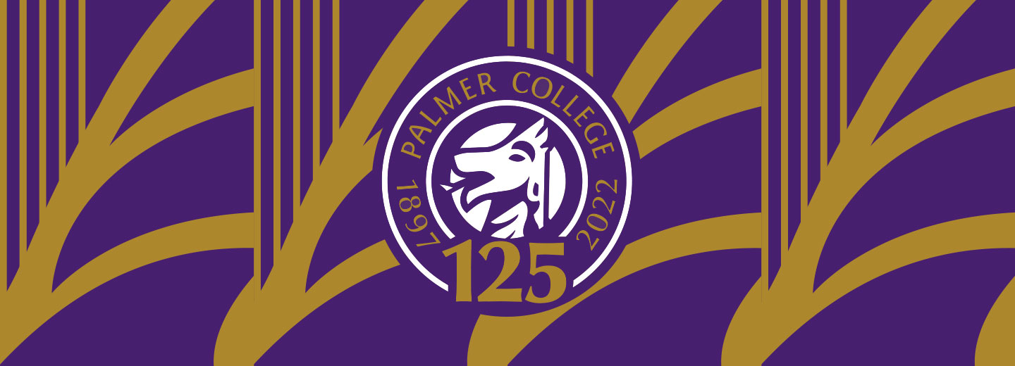 125th wyvern logo with purple and gold background.