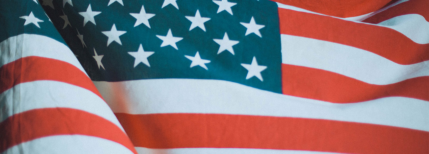 Closeup image of the American flag