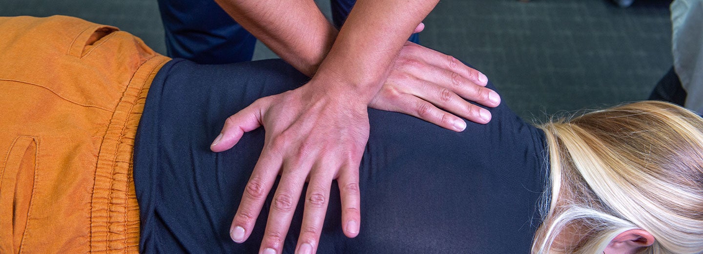 Closeup photo of a chiropractic adjustment