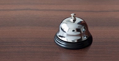 service bell sitting on a desk