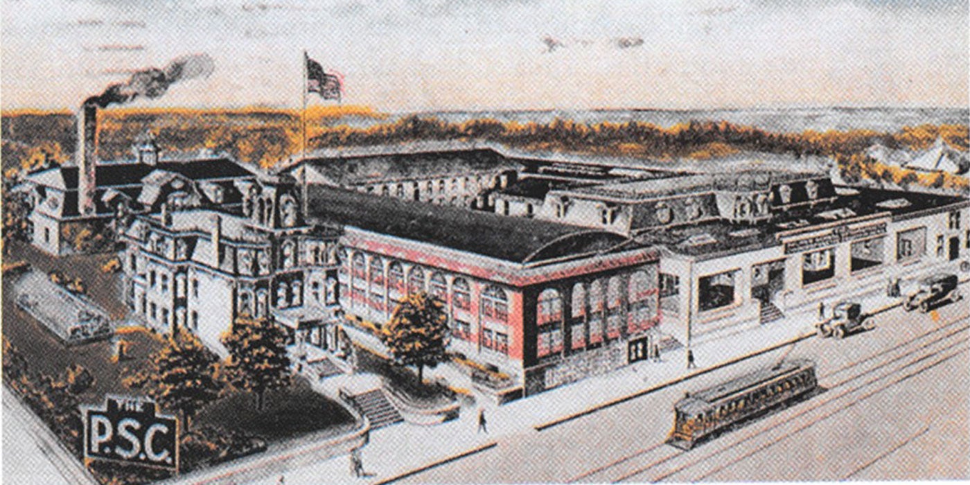 Historical postcard of the Palmer School of Chiropractic