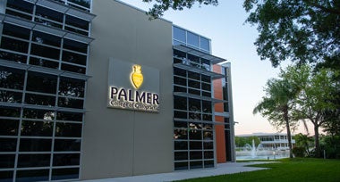 Outside of Building 4 on Palmer Florida's campus.