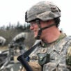 Student Eddy Ruzga in military gear.