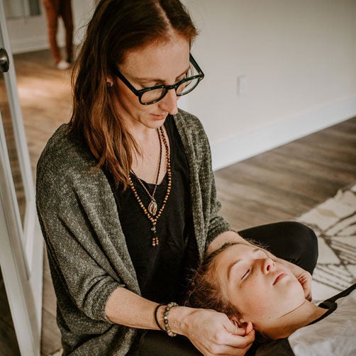 Brit Finkbeiner and patient.