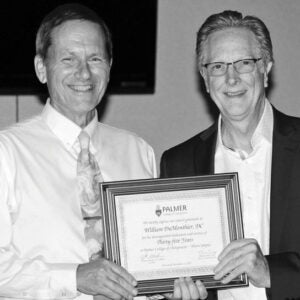 William DuMonthier, D.C. (Main, `79) and William Meeker, D.C., M.P.H. in black and white photo.