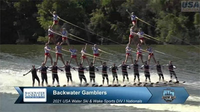 Trick water skiers. 