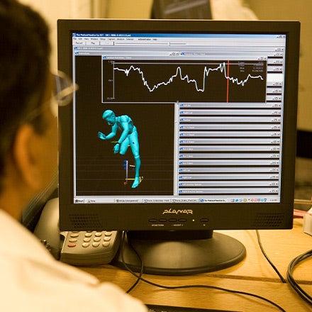Research analysis on the computer.