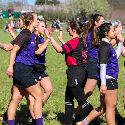 Women's rugby match.