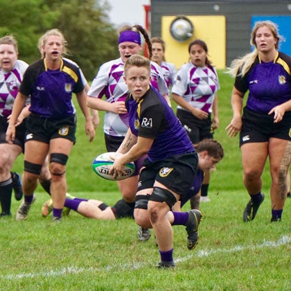 Women's rugby match.