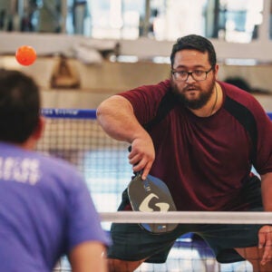 Pickleball is a popular pastime for students who play at the R. Richard Bittner Athletic & Recreation Center.