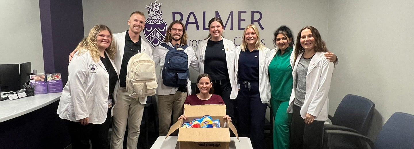 Palmer Florida Clinic clinicians and students gathered school supplies to donate to local schools.